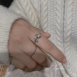 Silver Enchanted Rose ring