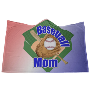 Baseball Mom Hooded Blanket, Blue
