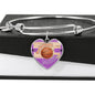 BASKETBALL MOM Heart Luxury Bangle - PURPLE [UNIQUE, LIMITED EDITION]