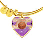 BASKETBALL MOM Heart Luxury Bangle - PURPLE [UNIQUE, LIMITED EDITION]