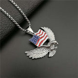 American Flag Eagle Necklace & Chain For Men & Women