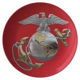 Anchor Eagle Globe Plate - Red