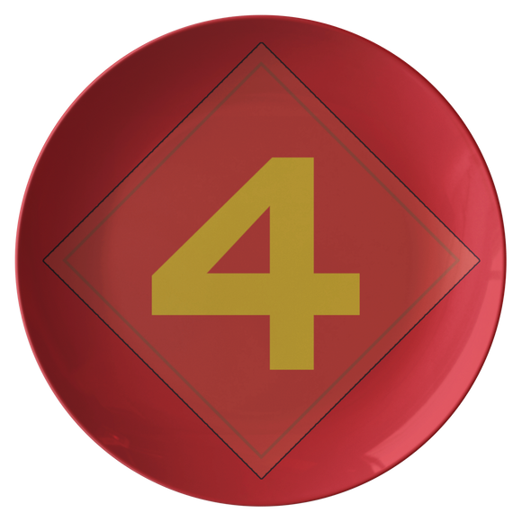 4th Division Plate - Red